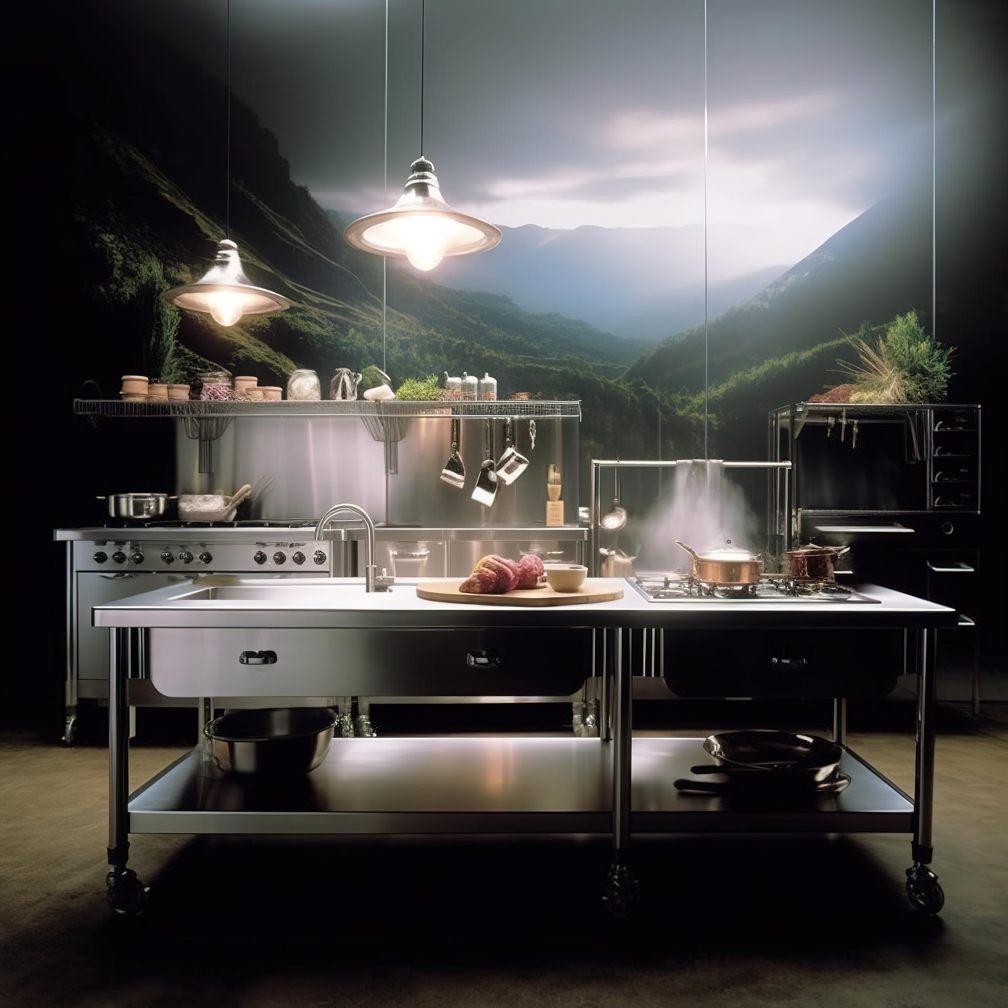 Front view of the training kitchen